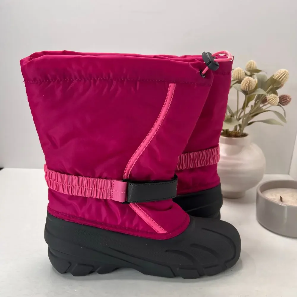 Sorel Flurry Adjustable Insulated Colorblock Boots Deep Blush NY5192-684 Girl 6